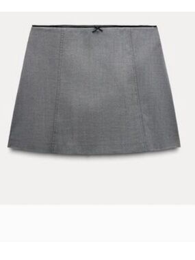 Zara Gray A-Line Mini Skirt